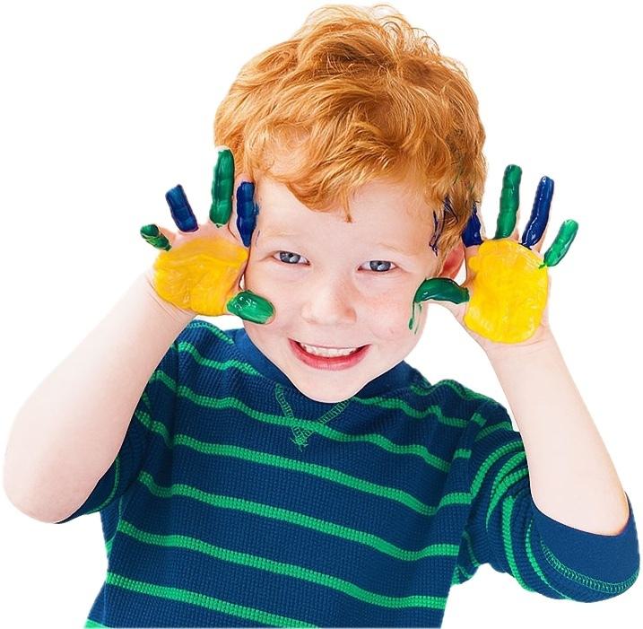 Boy paint hands